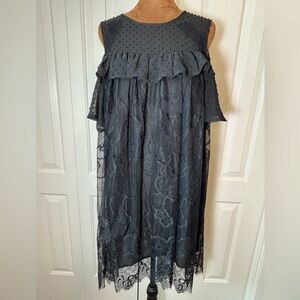 Foxiedox Babette Lace Black Cold Shoulder Dress Women's Size S - NWT